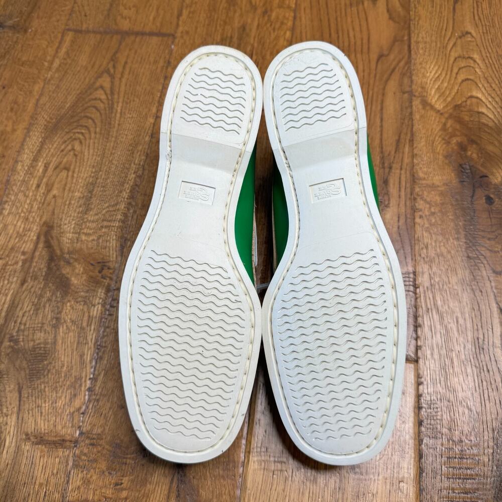 Vintage Deck Huggers Green Leather Boat Shoes 2-Eye USA Womens Sz 9 M - Picture 6 of 7